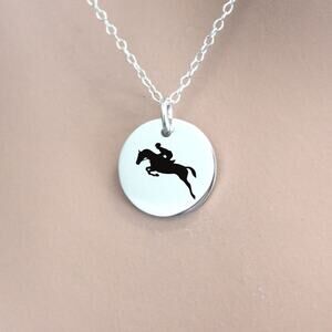Sterling Silver Horseback Rider Necklace